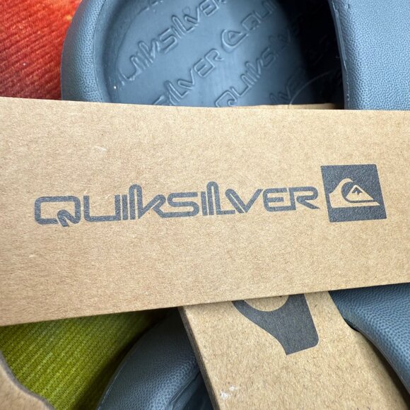 Quiksilver Cloudbreak Mens Size 13 Gray Slides Sandals Slip-On Pool Beach Wear - Picture 5 of 8
